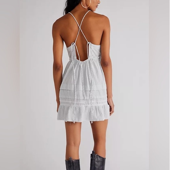 NWT $128 Free People Desert Days Sleeveless Striped Minidress Size L - Picture 2 of 14